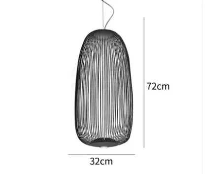 Suspension cage à oiseaux en fer Foscarini, lumière LED design luxe pour salon et restaurant