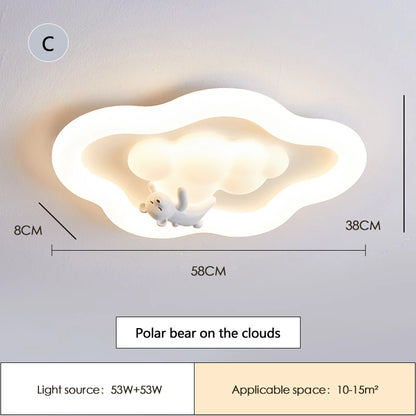Plafonnier LED Nuage Moderne Crème pour Chambre Enfants et Bébé, Lumière Chaude