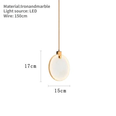 Suspension LED en Marbre Design Moderne, Luminaire pour Salon et Salle à Manger