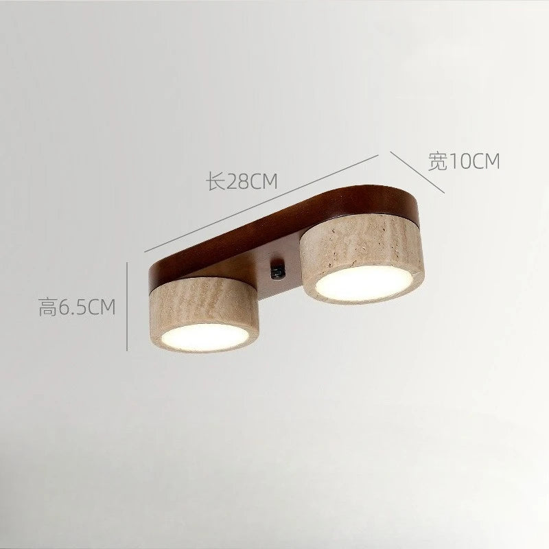 Plafonnier LED en bois de frêne et noyer pour salon et chambre