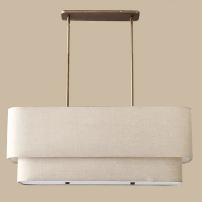 Suspension linéaire rectangulaire vintage en tissu pour ambiance cosy