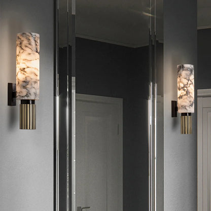 Applique Murale LED en Marbre Naturel, Design Moderne et Luxueux pour Intérieur