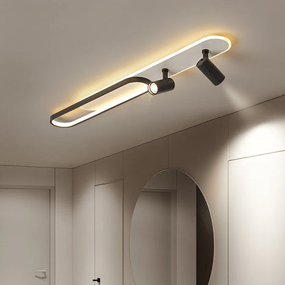 Plafonnier LED moderne avec projecteur or pour chambre et bureau