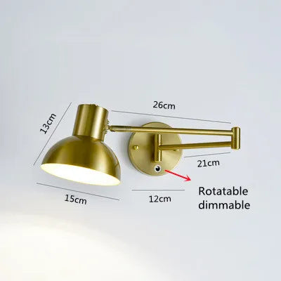 Applique Murale LED Moderne à Intensité Variable avec Interrupteur Télescopique Pliable