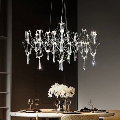 Suspension moderne en cristal pour salon et chambre, éclairage LED dimmable