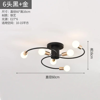 Plafonnier LED minimaliste en métal pour salon et salle à manger