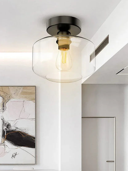 Plafonnier LED en verre design nordique moderne pour intérieur élégant