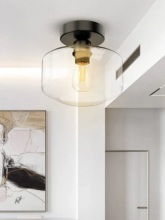 Plafonnier LED en verre design nordique moderne pour intérieur élégant