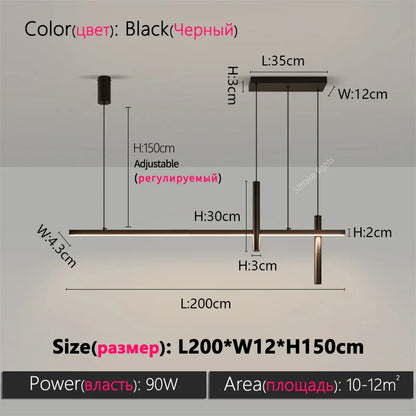 Suspension moderne design créatif en métal pour salle à manger, lumière chaude