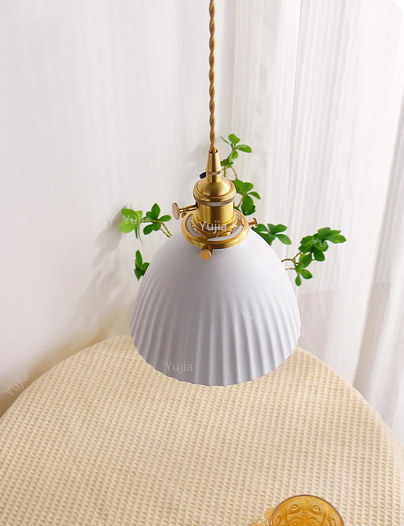 Suspension japonaise en céramique traditionnelle, éclairage chaleureux pour cuisine et salle à manger