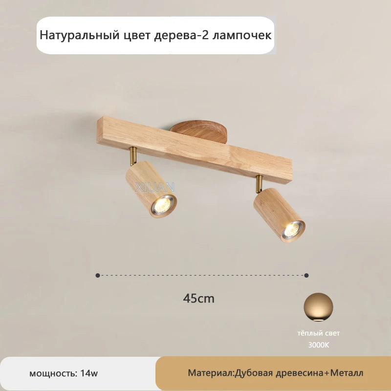 Plafonnier japonais en bois à lumière réglable pour salon et couloir