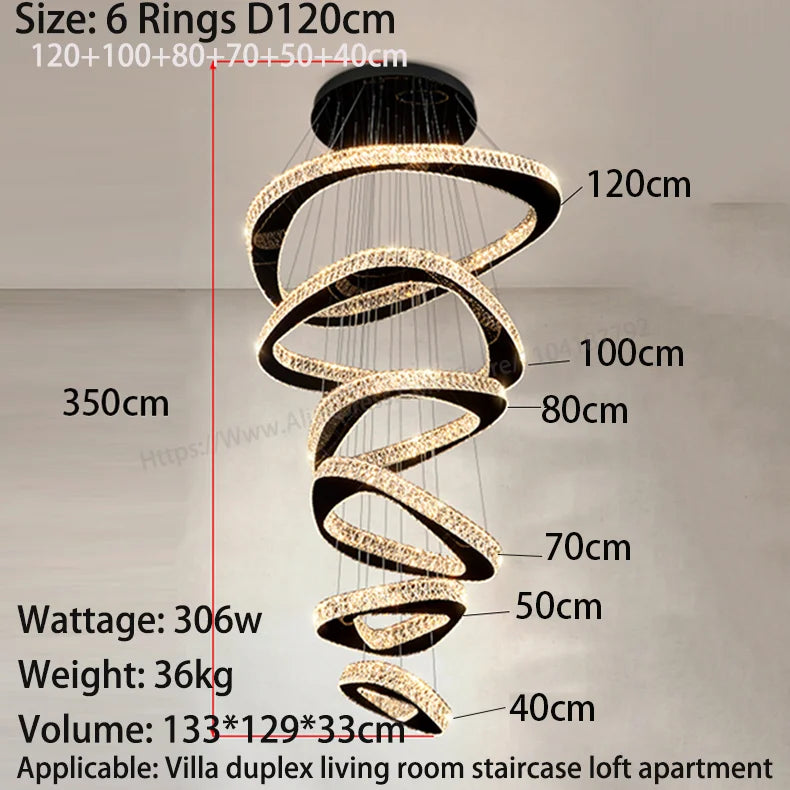 Lustre moderne en cristal pour salon et salle à manger, lumière chaude réglable