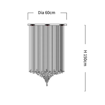Lustre LED moderne en cristal pour escalier et salon, lumière chaude