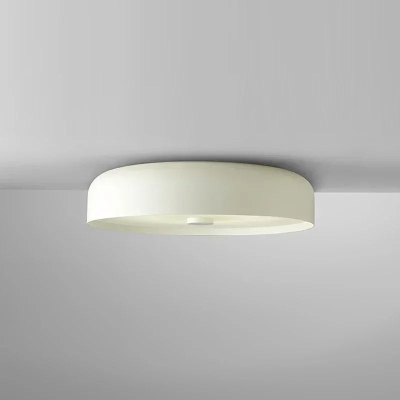 Plafonnier circulaire minimaliste en métal blanc pour salon et chambre, lumière chaude