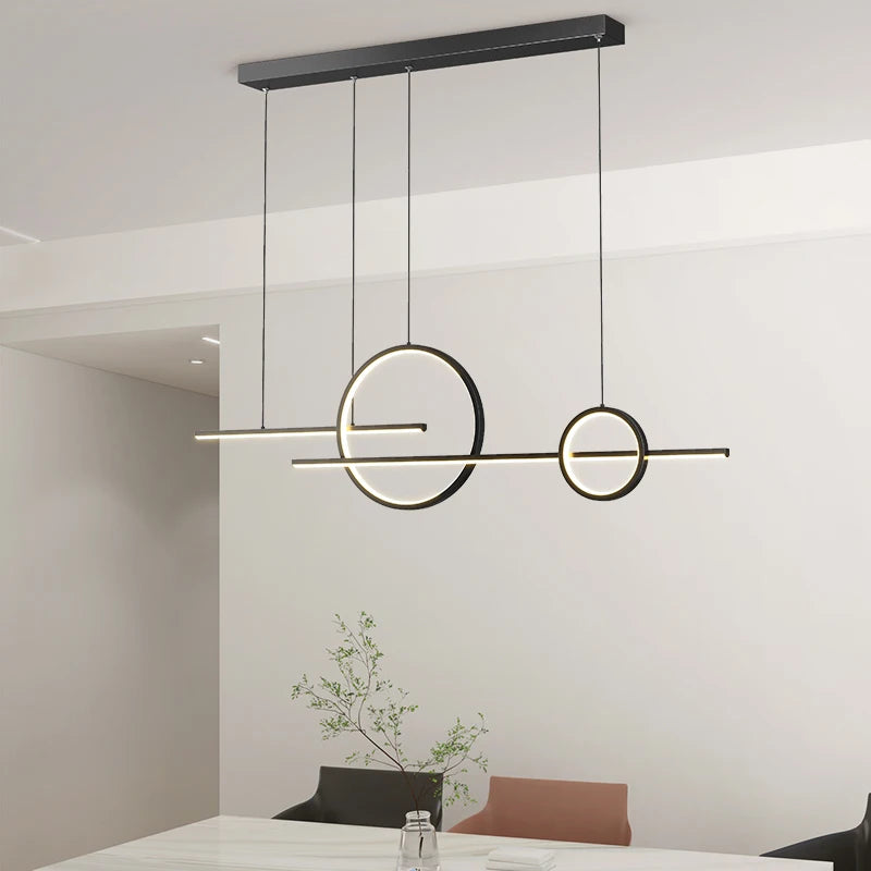 Suspension LED QIYIMEI en aluminium, lumière chaude pour salon et salle à manger