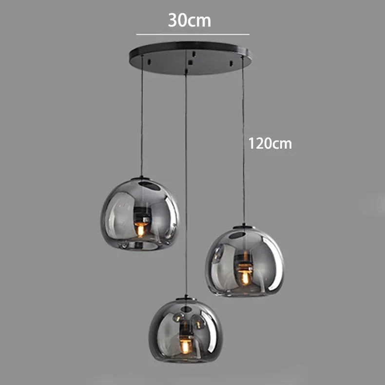 Suspension moderne en verre pour salon et salle à manger, éclairage intérieur chaleureux