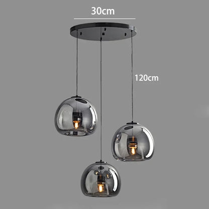 Suspension moderne en verre pour salon et salle à manger, éclairage intérieur chaleureux