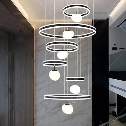 Suspension moderne en aluminium LED pour salle à manger, lumière modulable