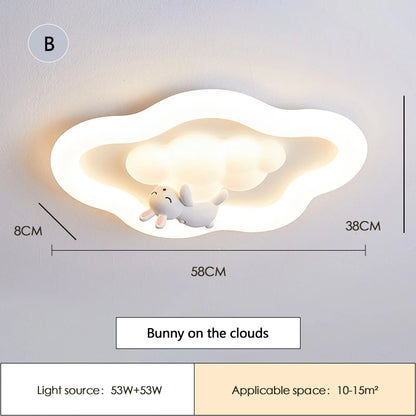 Plafonnier LED Nuage Moderne Crème pour Chambre Enfants et Bébé, Lumière Chaude