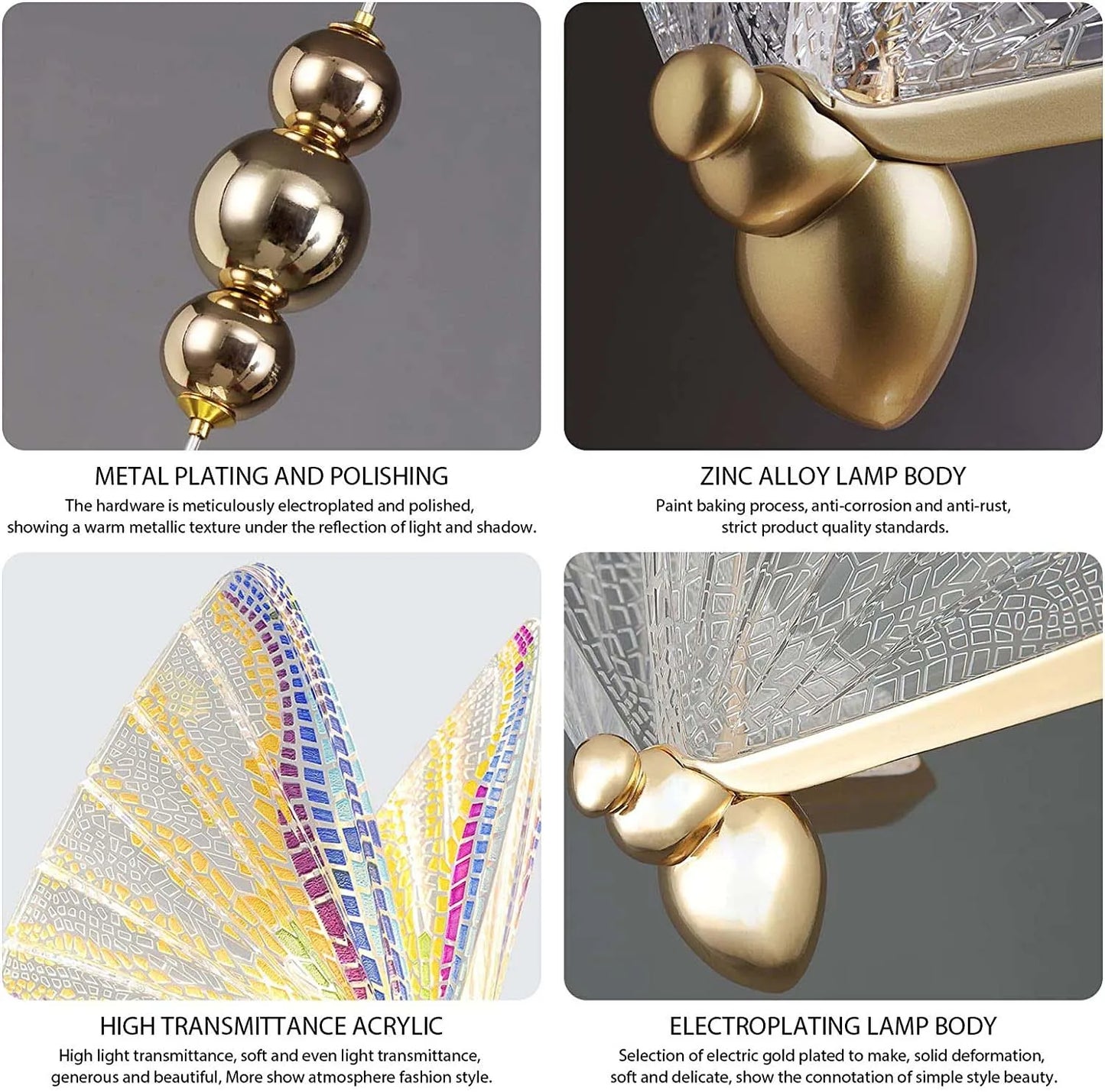 Applique Murale LED Papillon Design Nordique Moderne en Aluminium pour Intérieur