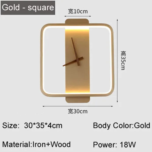 Applique Murale LED Nordique en Métal Noir et Or, Éclairage Intérieur Ambiance Chaleureuse