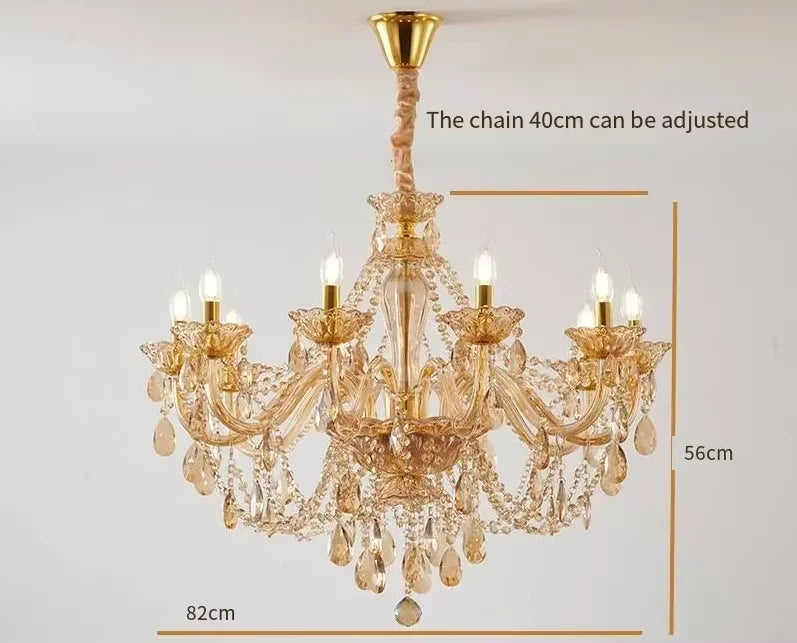 Lustre en cristal européen moderne pour salon et salle à manger élégante