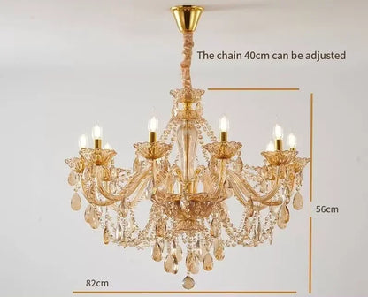 Lustre en cristal européen moderne pour salon et salle à manger élégante