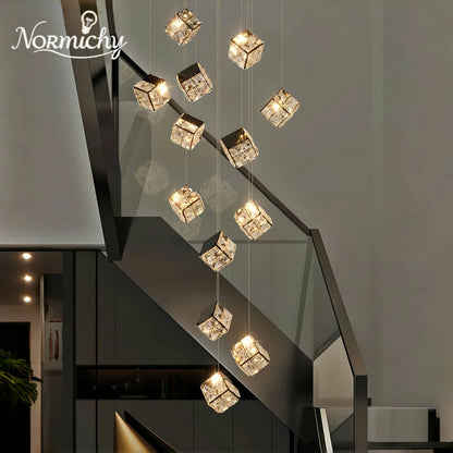 Lustre plafond moderne en cristal LED réglable 3000K-6000K