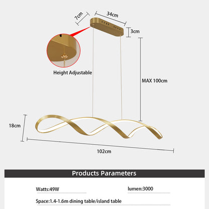 Suspension LED Moderne à Intensité Variable avec Télécommande – Hauteur Réglable 92 cm, Éclairage Îlot et Salle à Manger