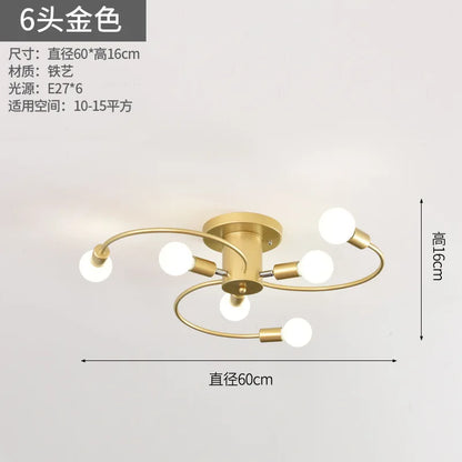 Plafonnier LED minimaliste en métal pour salon et salle à manger