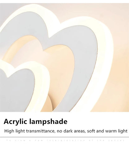 Applique Murale LED Cœur en Métal, Design Nordique, Lumière Ambiante Cosy