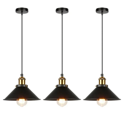 Suspension vintage E27 DINDALLED en métal noir et or, lustre d'intérieur