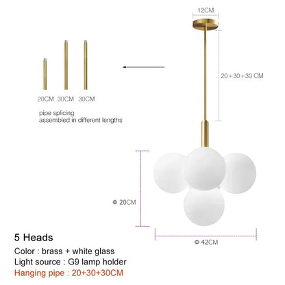 Suspension LED en verre dépoli au design moderne, lumière blanche chaude, luminaire plafond élégant