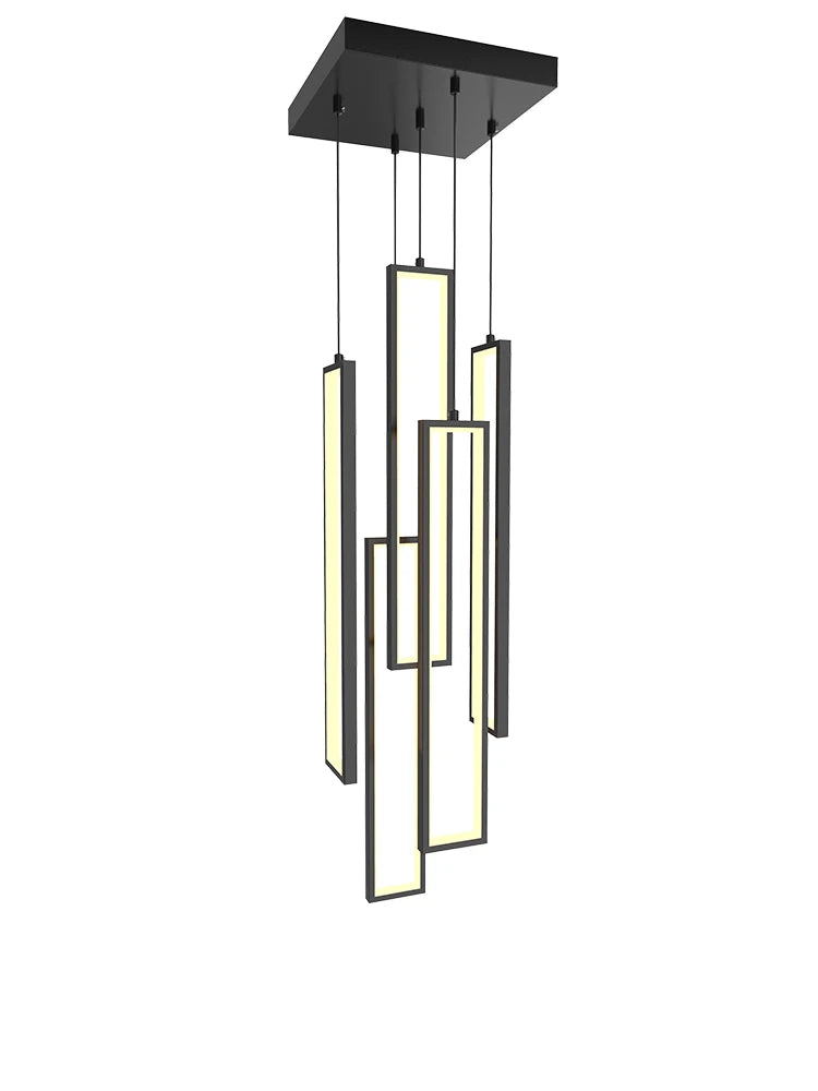 Suspension LED Minimaliste en Aluminium, Luminaire Moderne pour Hall et Escalier