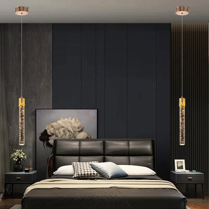 Suspension LED en cristal nordique pour salon et chambre, lumière chaude