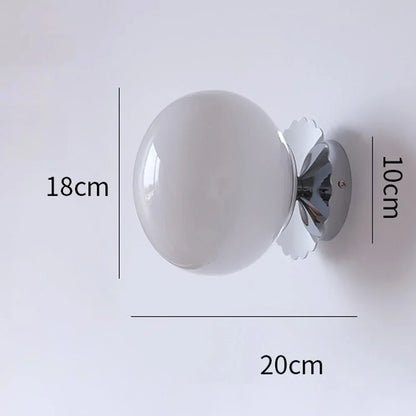 Applique Murale Sphérique en Verre et Fer Forgé, Lumière LED Chaude et Ambiance Romantique