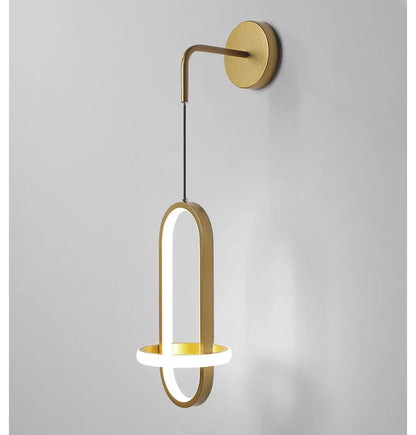 Applique Murale LED Nordique en Fer Noir et Doré, Luminaire Intérieur Élégant