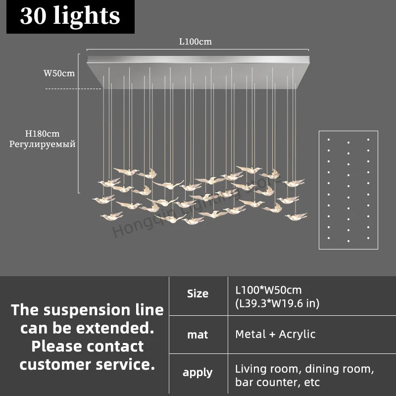 Lustre suspendu en verre et métal style moderne pour hall d’hôtel