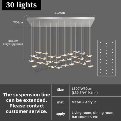 Lustre suspendu en verre et métal style moderne pour hall d’hôtel