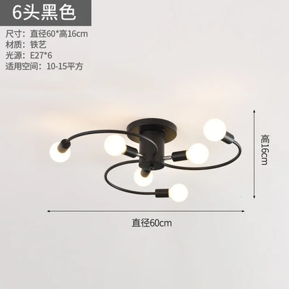 Plafonnier LED minimaliste en métal pour salon et salle à manger