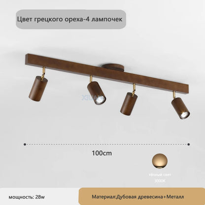 Plafonnier japonais en bois à lumière réglable pour salon et couloir