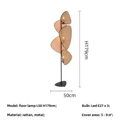 Suspension lustre en rotin et bambou E27 design créatif pour cuisine