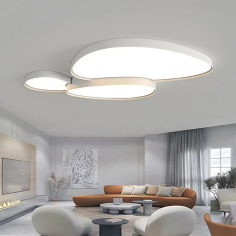 Plafonnier LED moderne en métal avec télécommande, lumière chaude et froide, éclairage intérieur pour salon et chambre