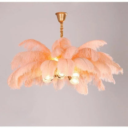 Suspension nordique en plumes LED, luminaire décoratif pour salon et chambre