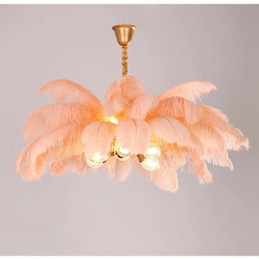 Suspension nordique en plumes LED, luminaire décoratif pour salon et chambre