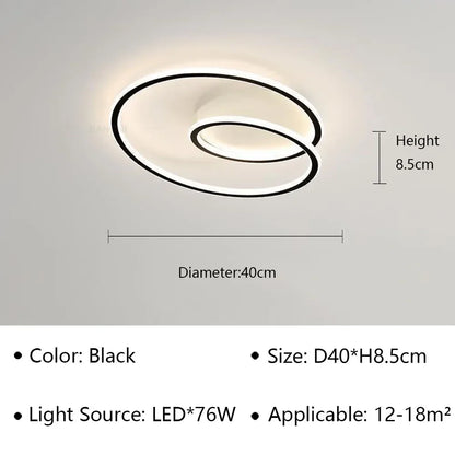 Plafonnier LED Moderne en Aluminium et Acrylique, Luminaire Décoratif pour Salon et Bureau