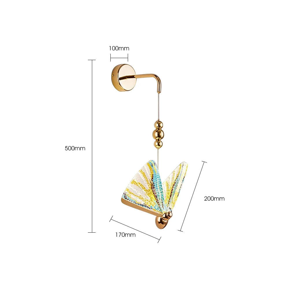 Applique Murale LED Papillon Design Nordique Moderne en Aluminium pour Intérieur