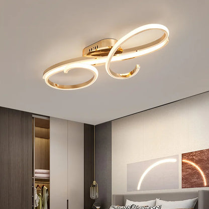 Plafonnier moderne noir en aluminium LED avec télécommande, dimmable pour salon et cuisine