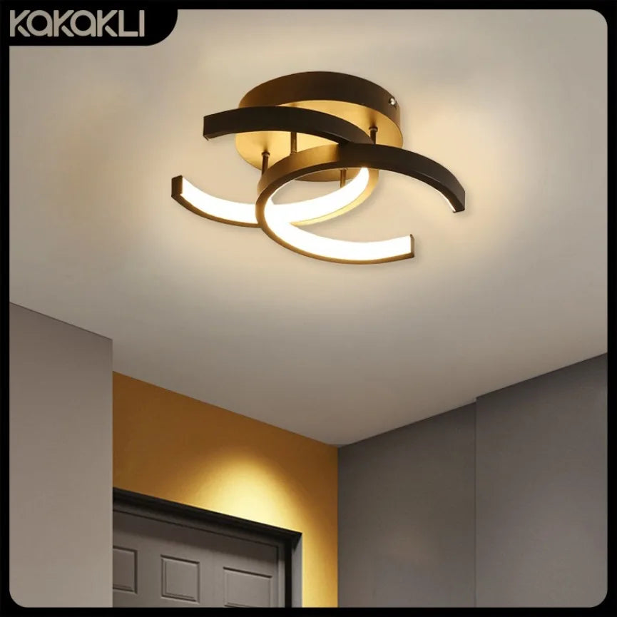 Plafonnier LED moderne dimmable à télécommande, design contemporain en aluminium, lumière chaude ou blanche, installation en surface