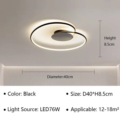 Plafonnier LED Moderne en Aluminium et Acrylique, Luminaire Décoratif pour Salon et Bureau